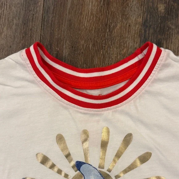 Disney Kids White Tee with Red Accents and Stitch Graphic - Picture 5 of 9